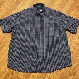 ROCAWEAR Oxford Button Up Shirt Blue Men’s Streetwear Hip hop SS 3XL Y2K READ